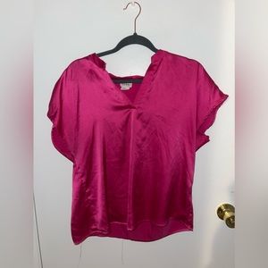 Pink satin blouse